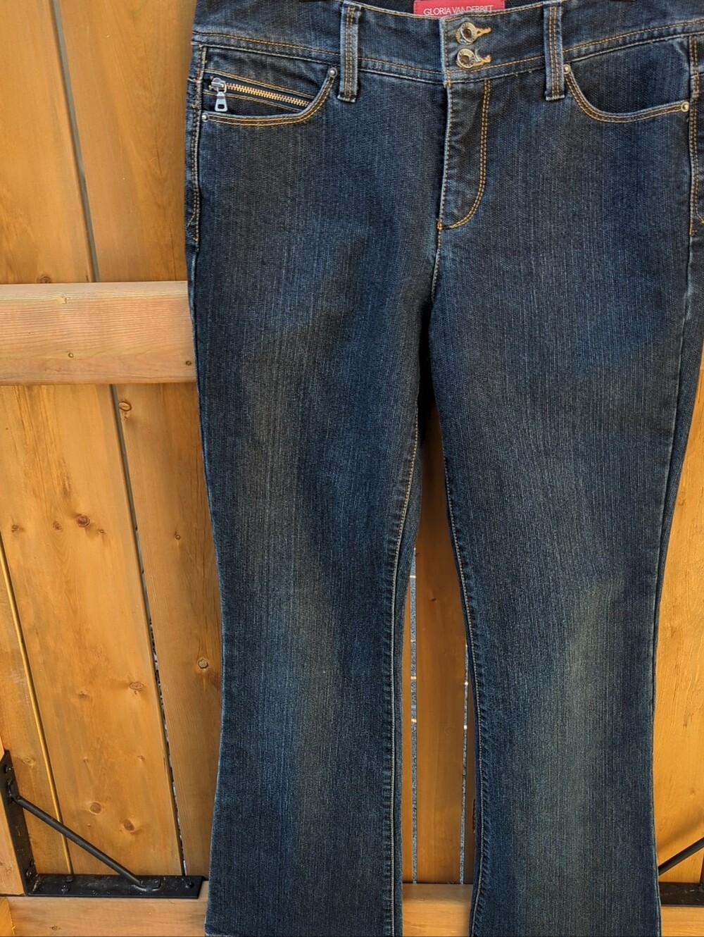 Y2K Bootcut Stretch Jeans Double Button Dark Wash Streetwear Minimalist
